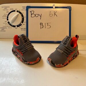 adidas Kids Gray and Red Sneakers